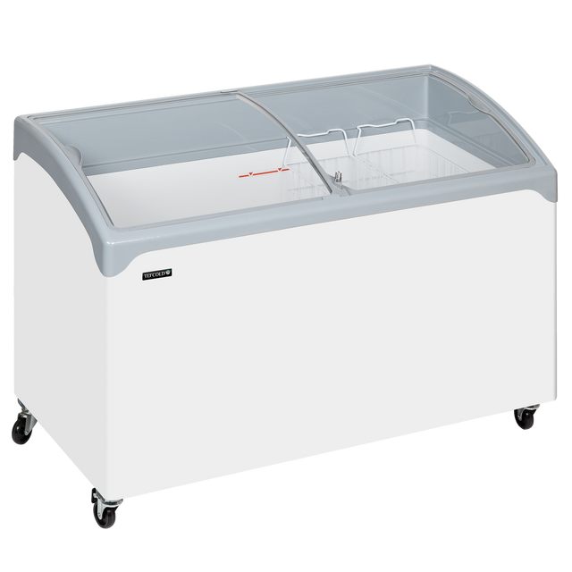 Tefcold Sliding Curved Glass Lid Chest Freezer - NIC400SCEB  Tefcold   