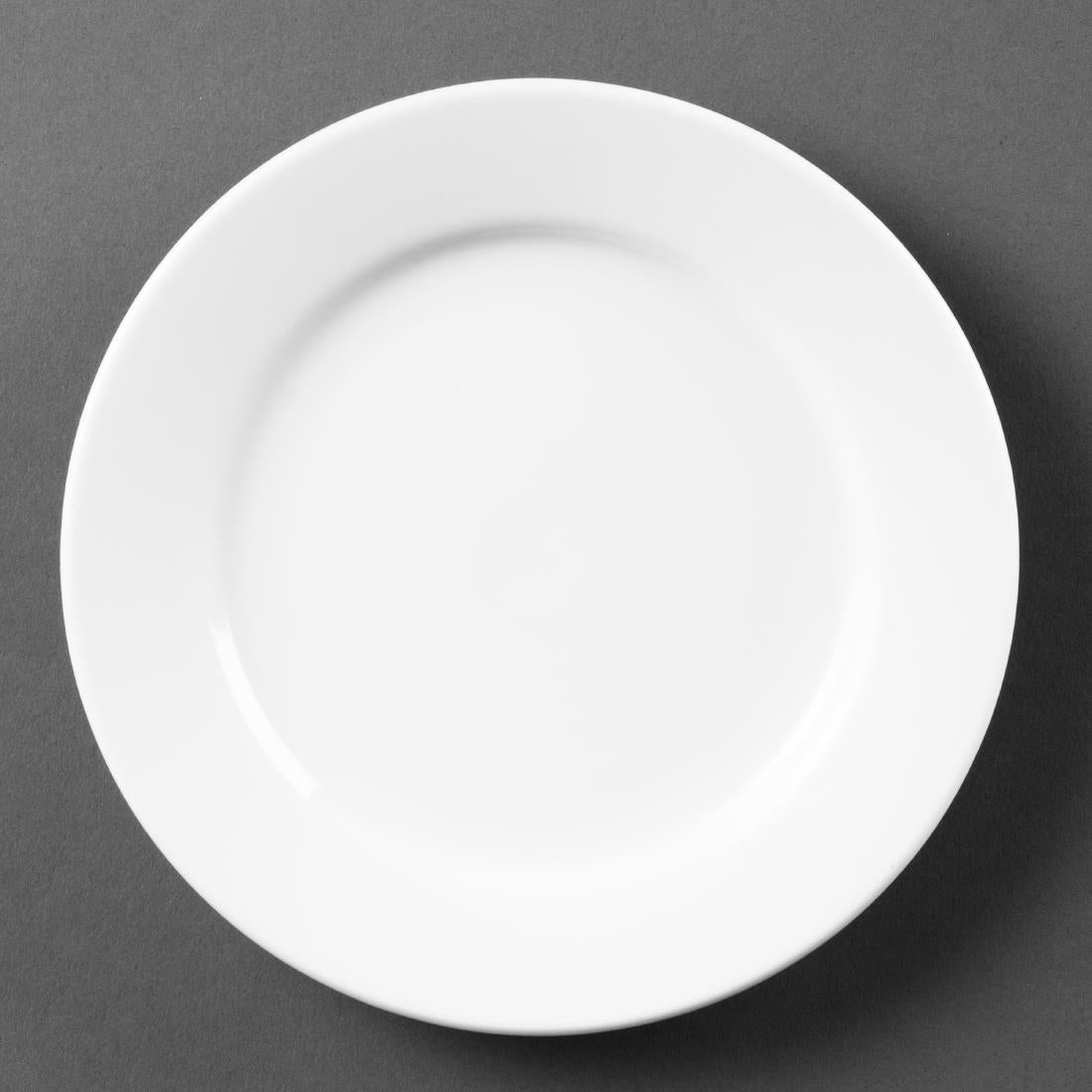 Olympia Whiteware Wide Rimmed Plates 165mm (Pack of 12) - CB478 Plates Olympia