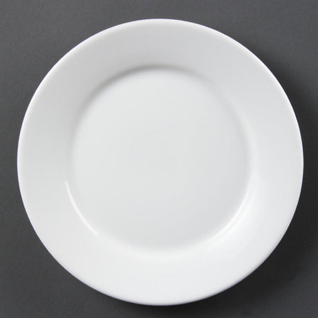 Olympia Whiteware Wide Rimmed Plates 230mm (Pack of 12) - CB480 Plates Olympia