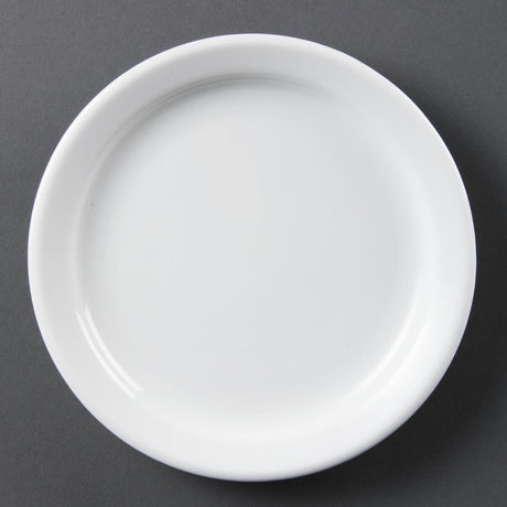 Olympia Whiteware Narrow Rimmed Plates 180mm (Pack of 12) - CB487 Plates Olympia