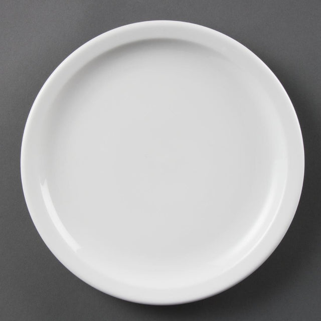 Olympia Whiteware Narrow Rimmed Plates 230mm (Pack of 12) - CB489 Plates Olympia