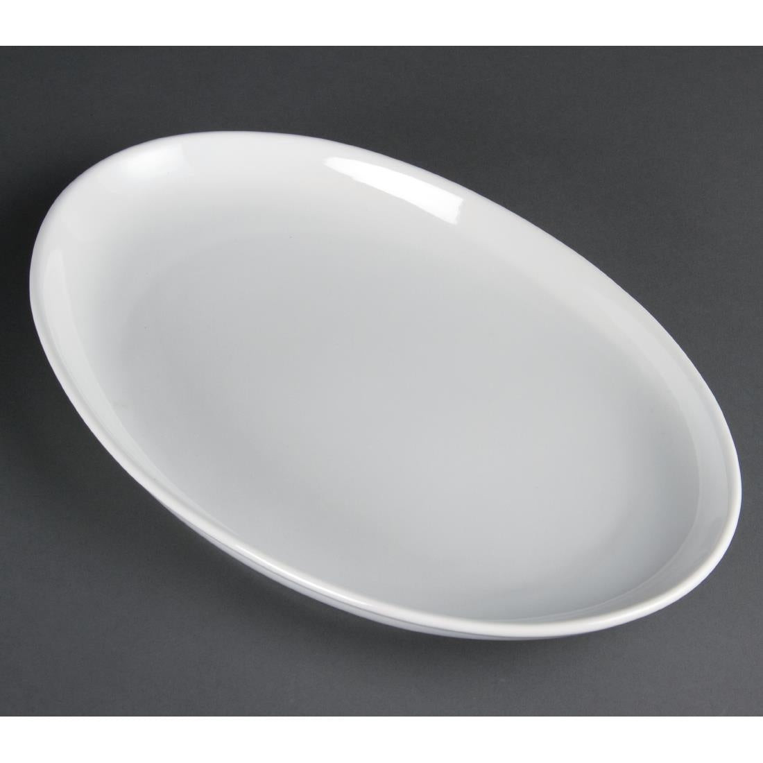 Olympia Whiteware French Deep Oval Plates 365mm (Pack of 2) - CC891 Plates Olympia