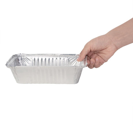 Nisbets Essentials Foil Containers and Lids 250ml (Pack of 50) - DP264 Takeaway Food Containers Nisbets Essentials   