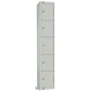 Elite Five Door Camlock Locker Grey - CG610-C Steel Lockers 300mm Deep Elite Lockers   