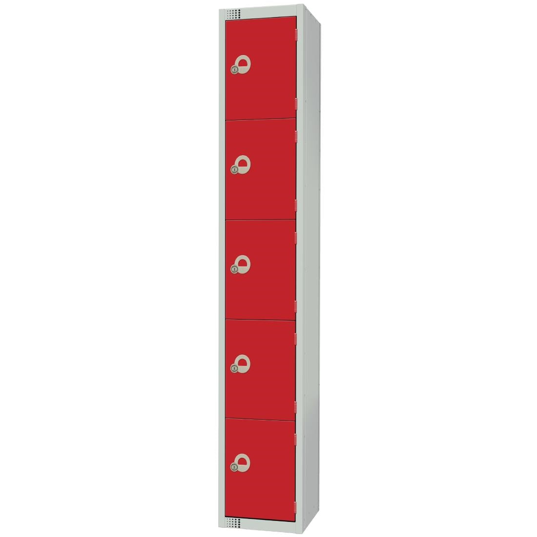 Elite Five Door Camlock Locker Red - CG613-C Steel Lockers 300mm Deep Elite Lockers   