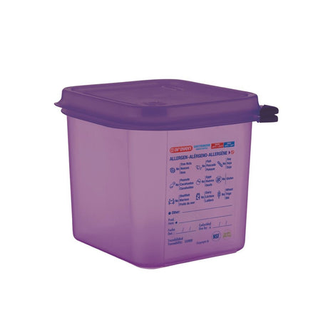 Araven Allergen Polypropylene 1/6 Gastronorm Food Container Purple 2.6L - CM786  Araven   