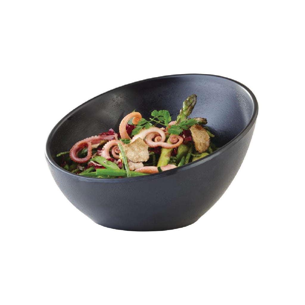 APS Zen Melamine Round Sloped Bowl Black 300ml - CN076 Bowls APS