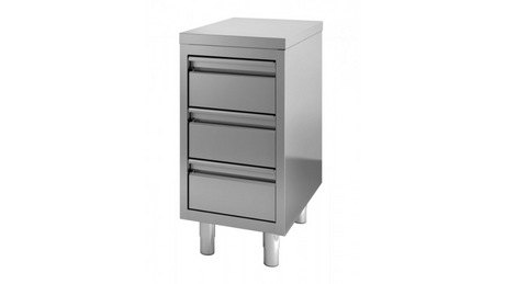 Combisteel Stainless Steel Worktable With 3 Drawers 600mm - 7452.0505 - Items Stainless Steel Worktops With Cupboards Combisteel