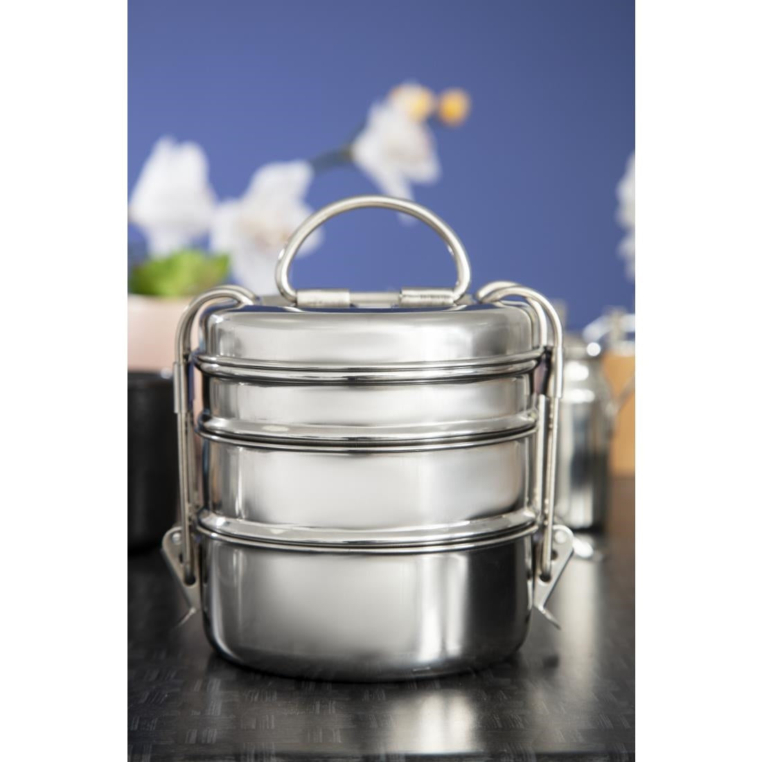 Utopia 3 Tier Tiffin Tin 115mm (Pack of 6) - CS079  Utopia   