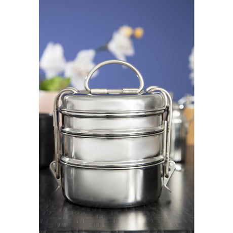 Utopia 3 Tier Tiffin Tin 115mm (Pack of 6) - CS079  Utopia   