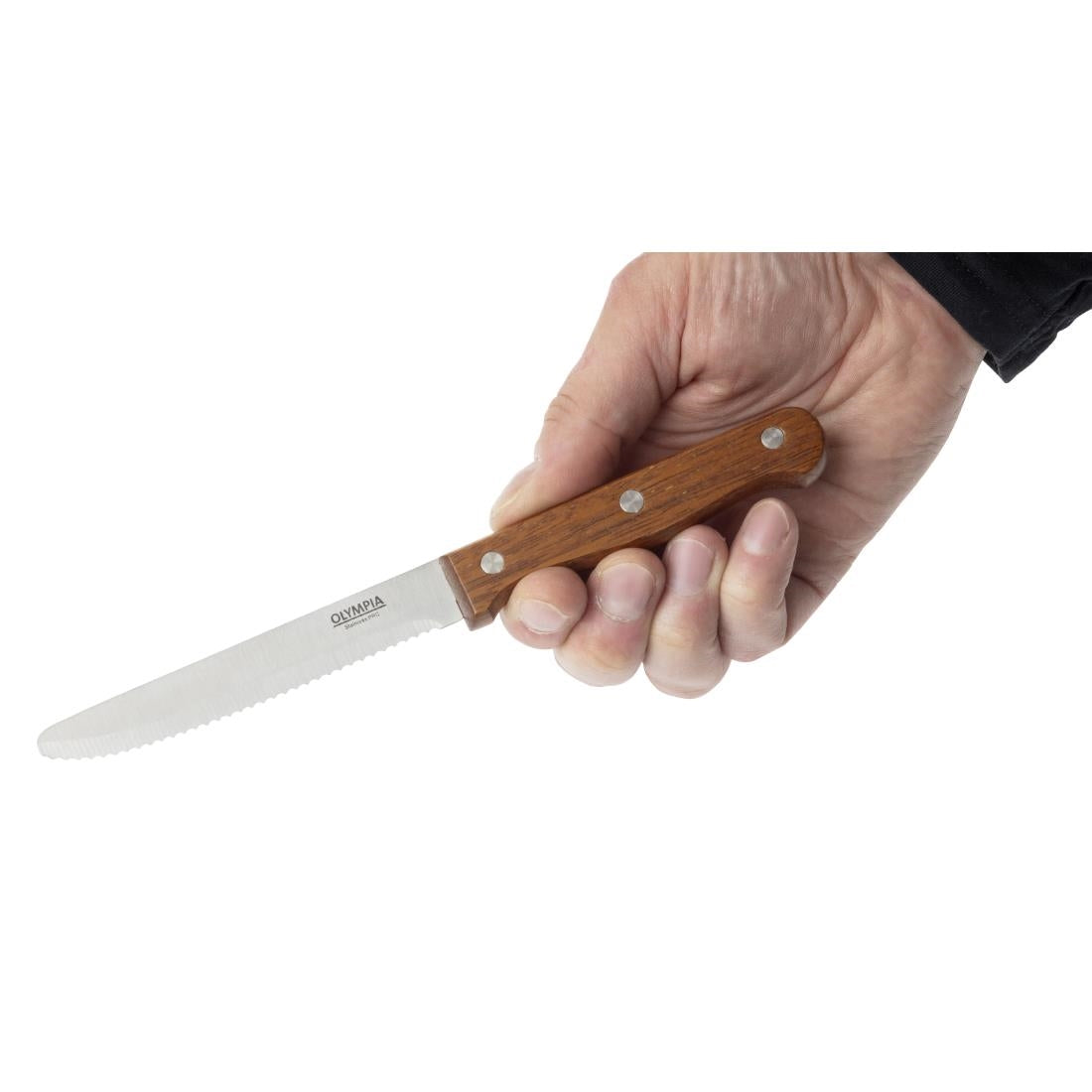 Olympia Rounded Steak Knives Wood (Pack of 12) - CS717  Olympia   