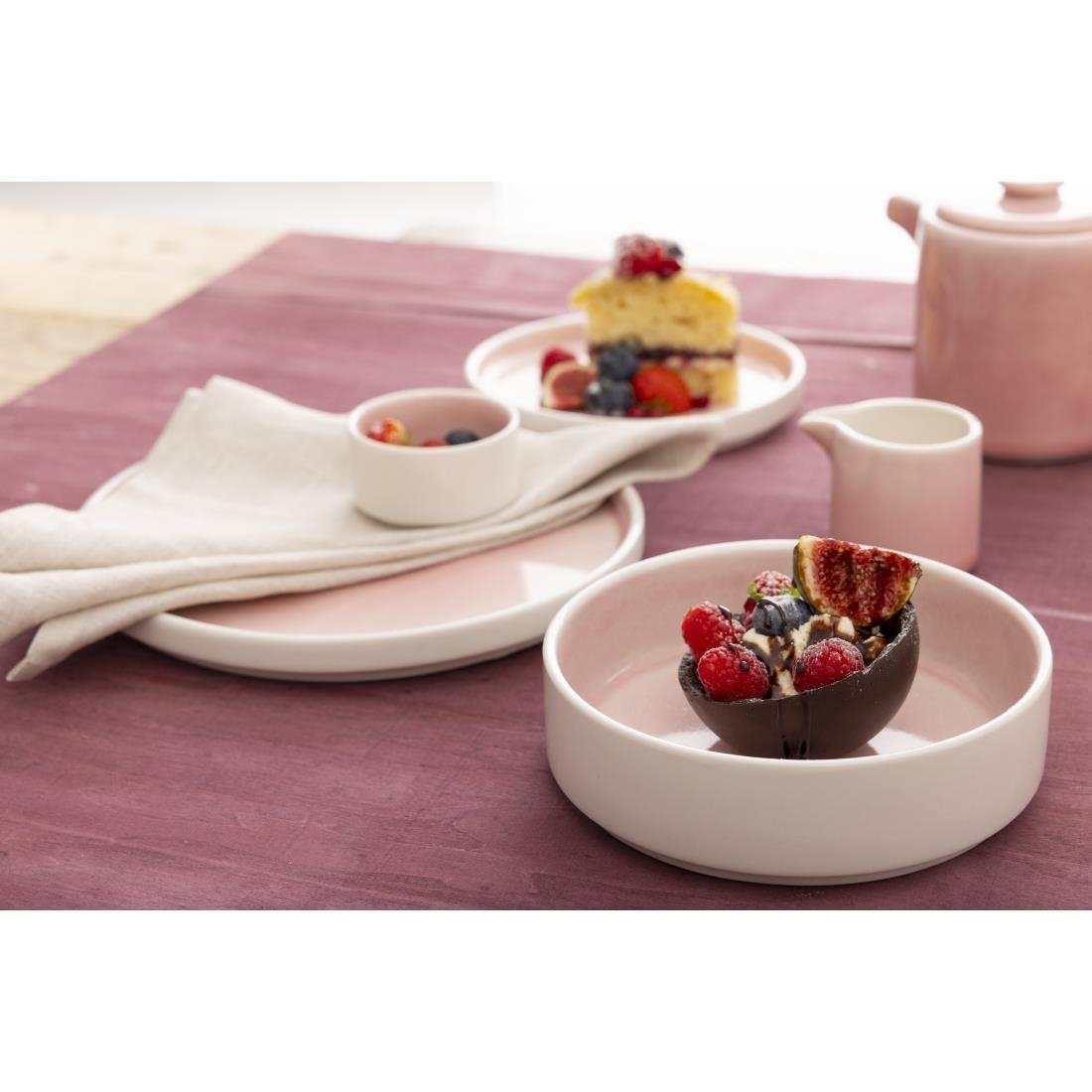 Olympia Fondant Bowls Pink 215mm (Pack of 4) - CU450 Bowls Olympia