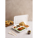 Vegware 5 Compartment Bagasse Meal Trays with Lid (Pack of 200) - CU546 Takeaway Food Containers Vegware   