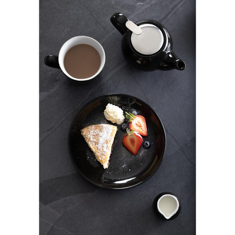 Olympia Cafe Coupe Plate Black - 200mm 8" (Pack of 12) - CU950 Plates Olympia