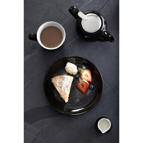 Olympia Cafe Coupe Plate Black - 200mm 8" (Pack of 12) - CU950 Plates Olympia