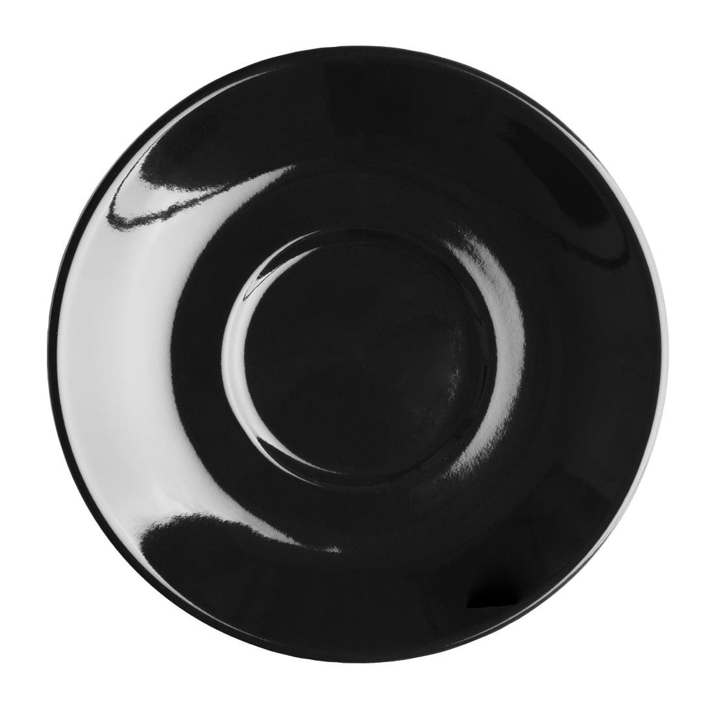 Olympia Cafe Flat White Saucer Black (Pack of 12) - CU962 Olympia Crockery Olympia   