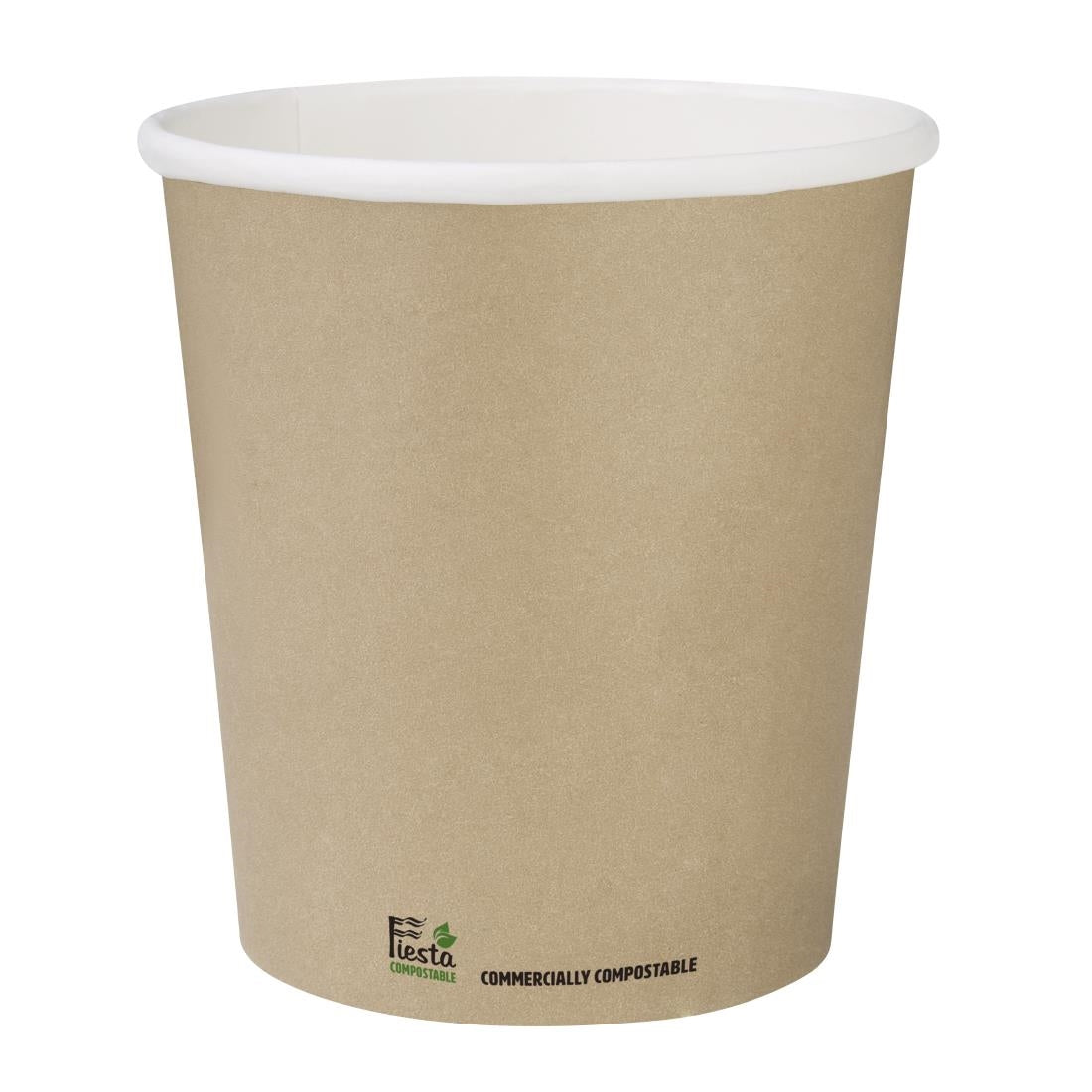 Fiesta Compostable Coffee Cups Single Wall 8oz (Pack of 1000) - CU980 Disposable Cups Fiesta Compostable   