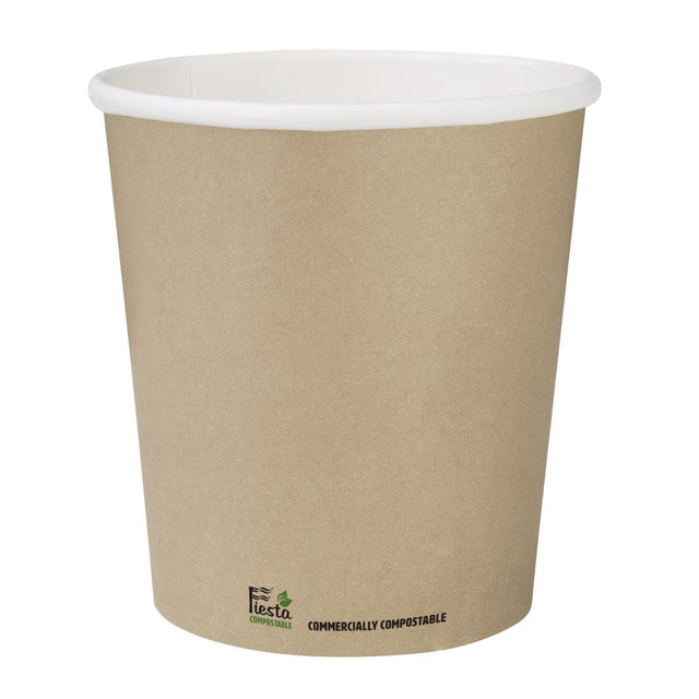 Fiesta Compostable Coffee Cups Single Wall 8oz (Pack of 50) - CU981 Disposable Cups Fiesta Compostable   