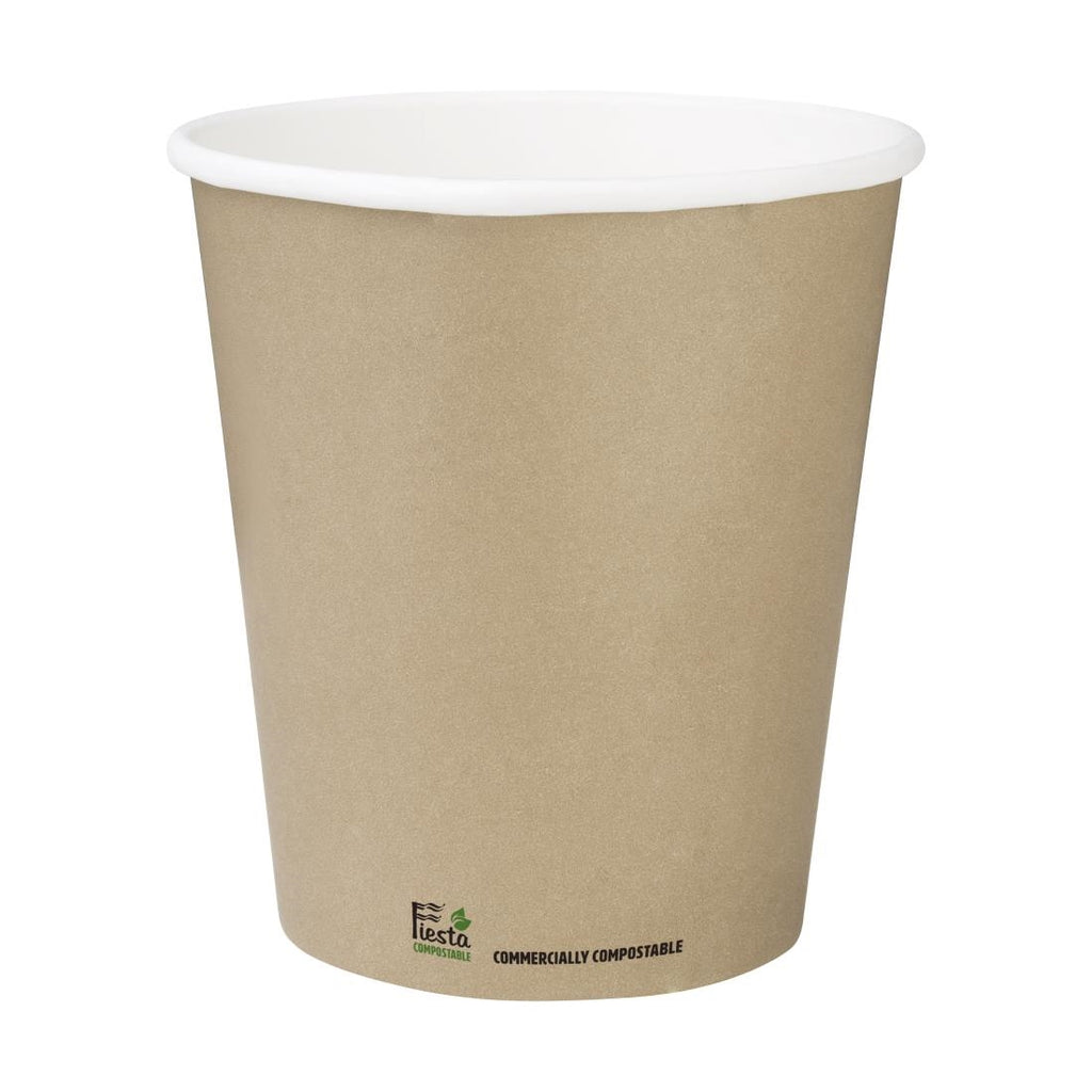 Fiesta Compostable Coffee Cups Single Wall 12oz (Pack of 50) - CU983 Disposable Cups Fiesta Compostable   