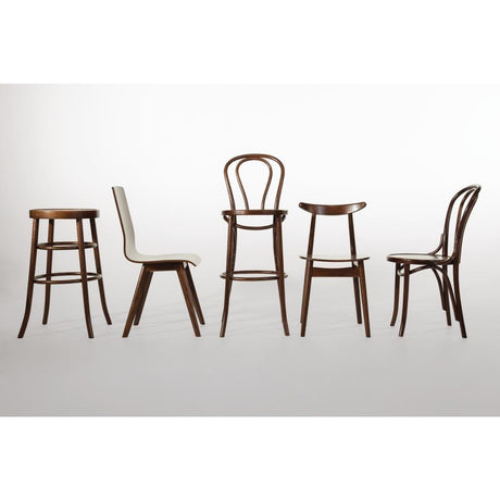 Fameg Wooden Flow Bentwood Walnut Side Chairs (Pack of 2) - CW009 Wooden Dining Chairs Fameg   