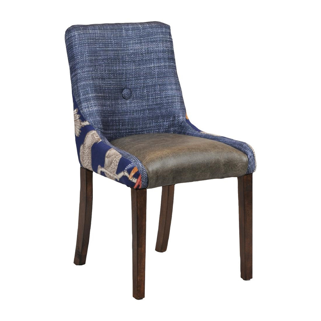 Bath Dining Chair Vintage with Helbeck Midnight Back Saddle Ash Seat - CX420 Upholstered Dining Chairs Everyday   