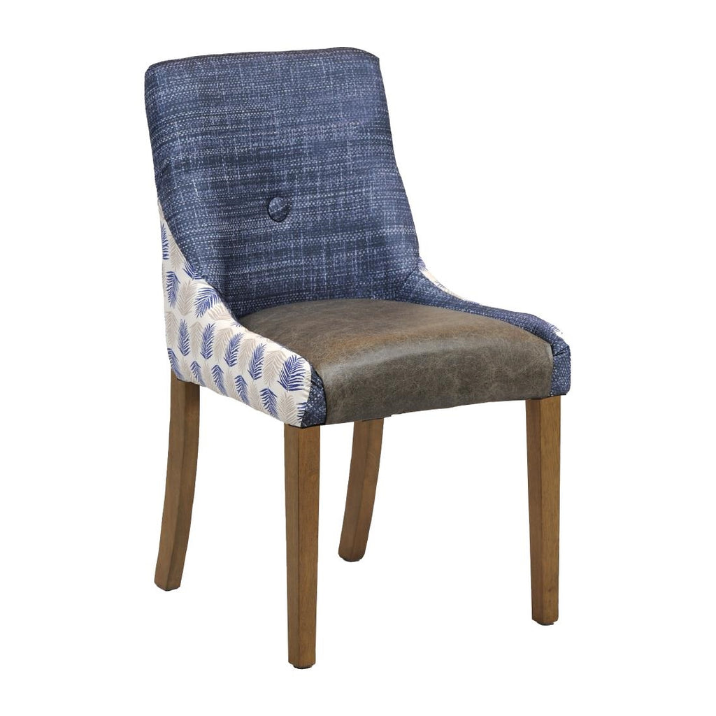 Bath Dining Chair Weathered Oak with Alfresco Marine Outer Back Saddle Ash Seat - CX423 Upholstered Dining Chairs Everyday   