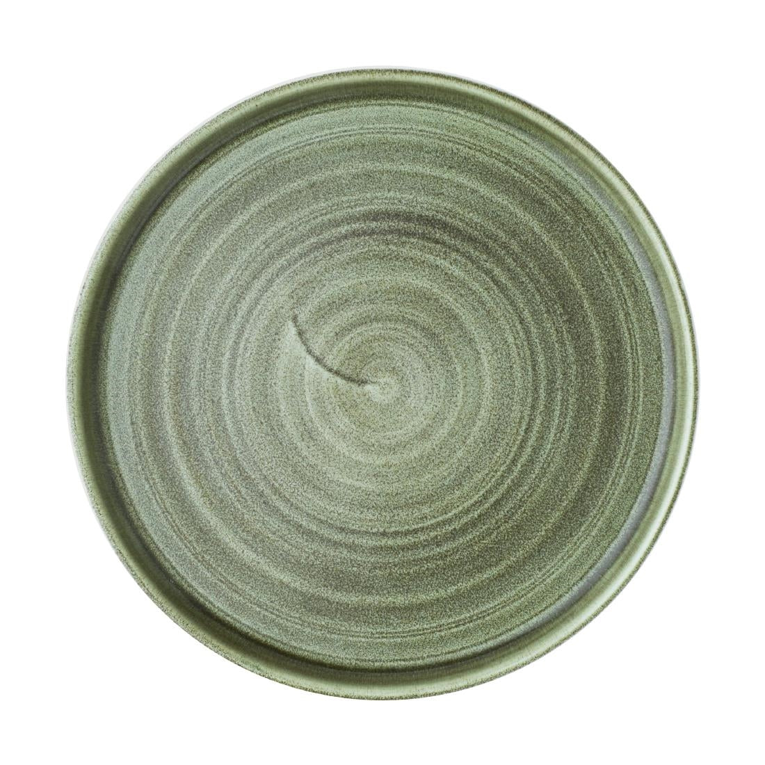 Churchill Stonecast Patina Walled Plates Green 220mm (Pack of 6) - CX644 Plates Churchill