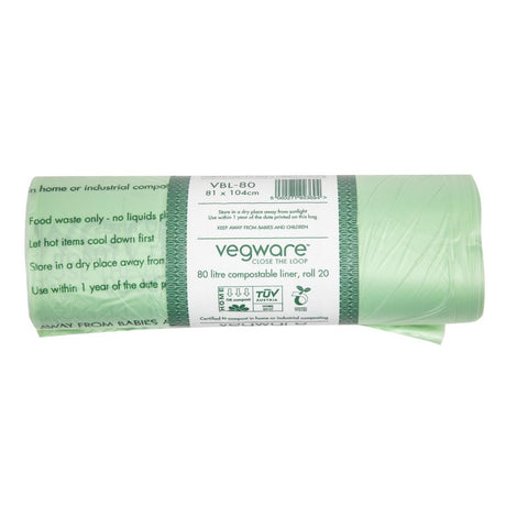 Vegware Compostable Bin Liners 80Ltr (Pack of 240) - CY581  Vegware   