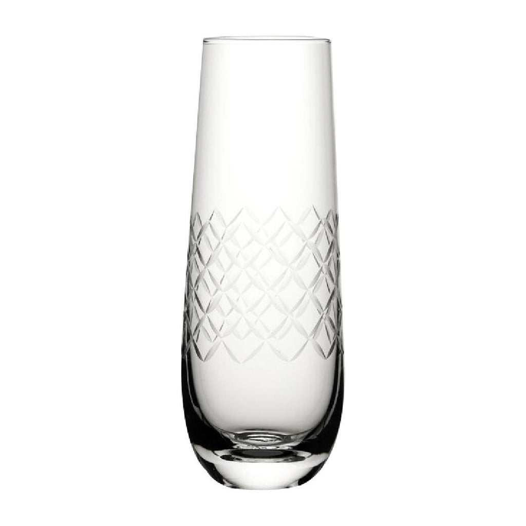 Utopia Raffles Diamond Champagne Glasses 300ml (Pack of 6) - CZ060 Champagne Glasses Utopia   