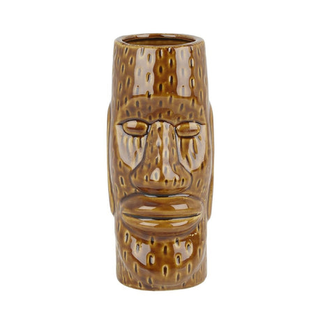 Beaumont Ceramic Easter Islander Tiki Mug Medium Brown 450ml - CZ413 Cocktail Glasses Beaumont   