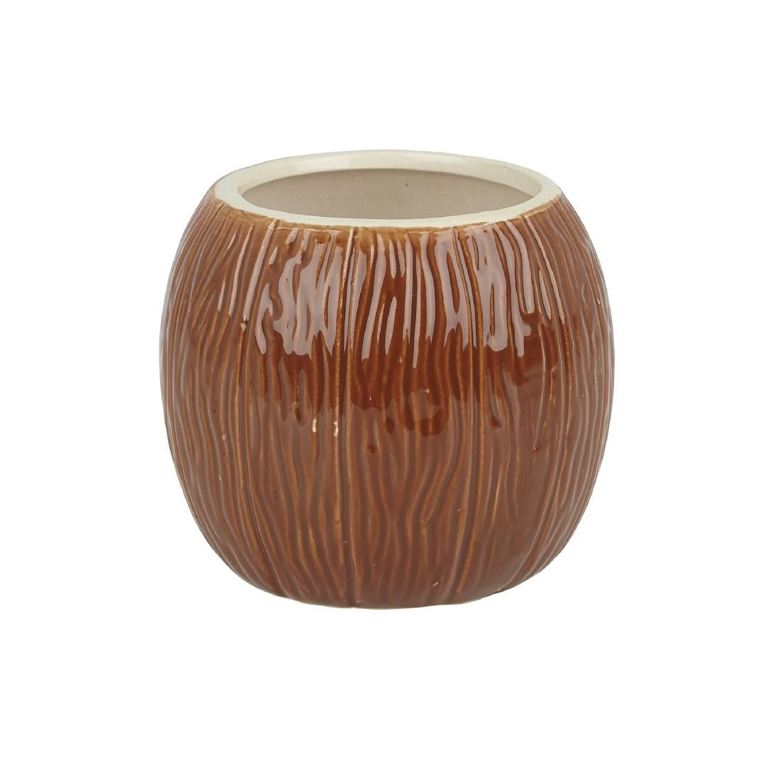 Beaumont Ceramic Coconut Tiki Mug Medium Brown 500ml - CZ416 Cocktail Glasses Beaumont   