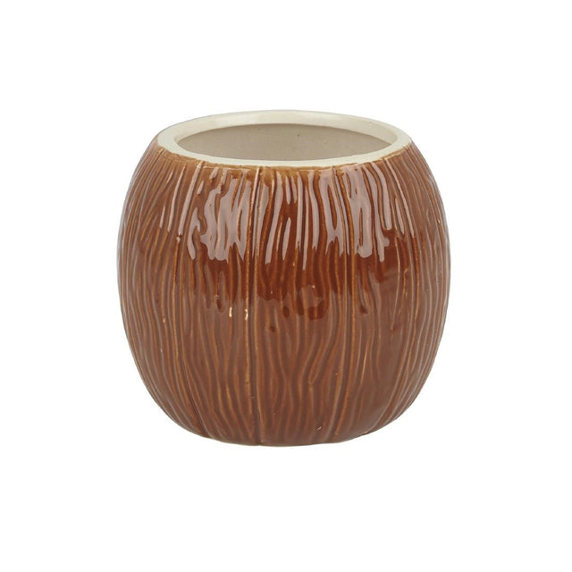 Beaumont Ceramic Coconut Tiki Mug Medium Brown 500ml - CZ416 Cocktail Glasses Beaumont   