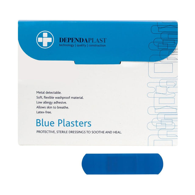 Beaumont Dependaplast Blue Plasters 75 x 25mm (Pack of 100) - CZ569  Beaumont   