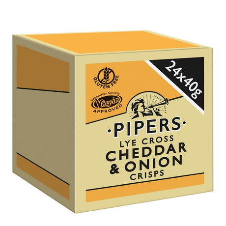 Pipers Lye Cross Cheddar & Onion 40g (Pack of 24) - CZ701  Pipers   