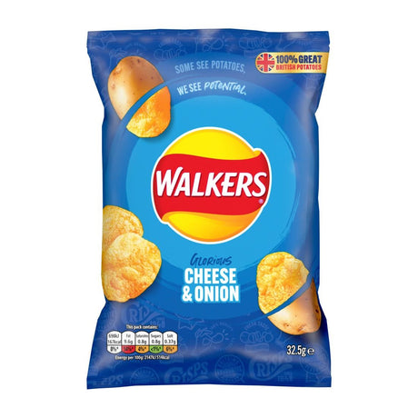 Walkers Cheese & Onion Flavour Crisps 32.5g (Pack of 32) - CZ703  Walkers   