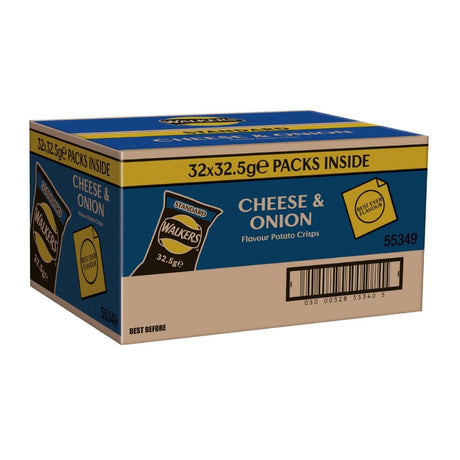 Walkers Cheese & Onion Flavour Crisps 32.5g (Pack of 32) - CZ703  Walkers   