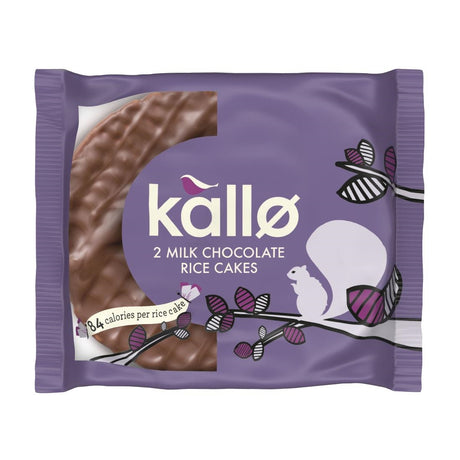 Kallo Milk Chocolate Topped Rice Cakes Portion Pack (Pack 30) - CZ734  Kallo   