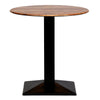 Turin Metal Base 600mm Round Dining Table w/Laminate Top in Planked Oak - CZ820 Steel Tables Everyday   