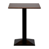 Turin Metal Base 600mm Square Poseur Table with Laminate Top in Walnut - CZ829 Steel Tables Everyday   