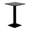 Turin Metal Base 600mm Square Poseur Table with Laminate Top in Walnut - CZ829 Steel Tables Everyday   