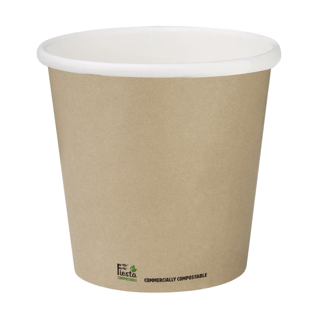 Fiesta Compostable Espresso Cups Single Wall 114ml (Pack of 1000) - CZ875 Disposable Cups Fiesta Compostable   