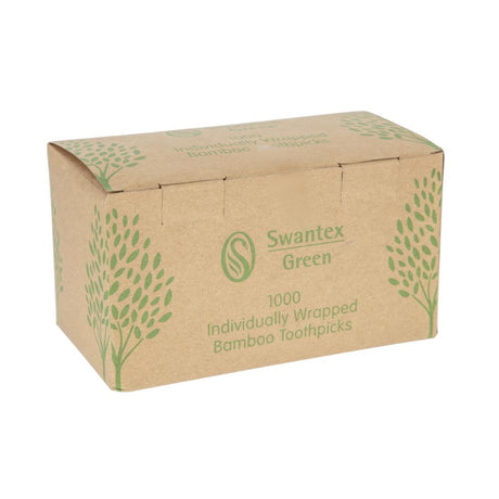 Individually Wrapped Biodegradable Bamboo Toothpicks (Pack of 1000) - DA015  Swantex   