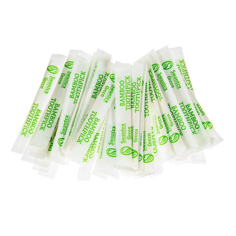 Individually Wrapped Biodegradable Bamboo Toothpicks (Pack of 1000) - DA015  Swantex   