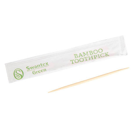 Individually Wrapped Biodegradable Bamboo Toothpicks (Pack of 1000) - DA015  Swantex   