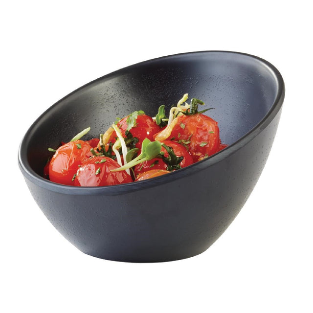 APS Zen Melamine Round Sloped Dipping Pot Black 80ml - DA295 Melamine and Polycarbonate APS   