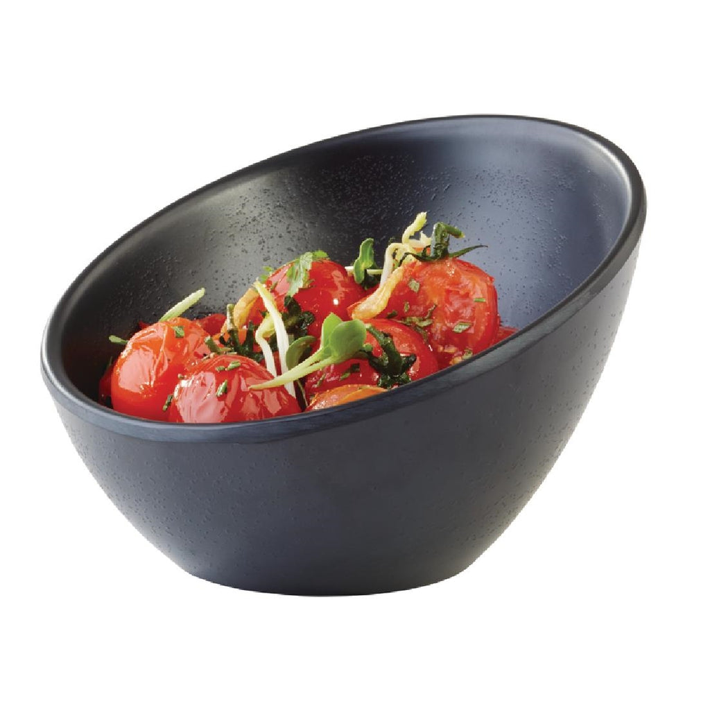 APS Zen Melamine Round Sloped Bowl Black 150ml - DA297 Bowls APS