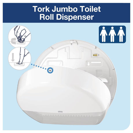 Tork Jumbo Toilet Roll Dispenser White - DB464  Tork   