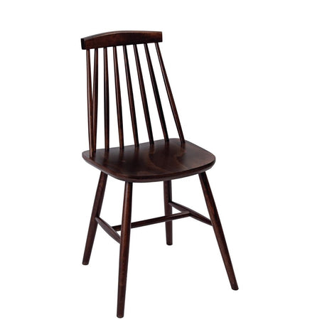 Fameg Farmhouse Angled Side Chairs Walnut Effect (Pack of 2) - DC352 Wooden Dining Chairs Fameg   