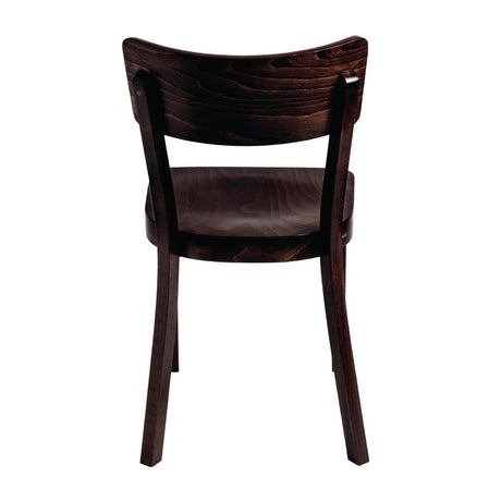 Fameg Plain Side Chairs Walnut Finish (Pack of 2) - DC355 Wooden Dining Chairs Fameg   