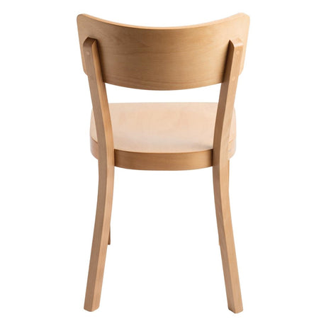 Fameg Plain Side Chairs Natural Beech (Pack of 2) - DC356 Wooden Dining Chairs Fameg   